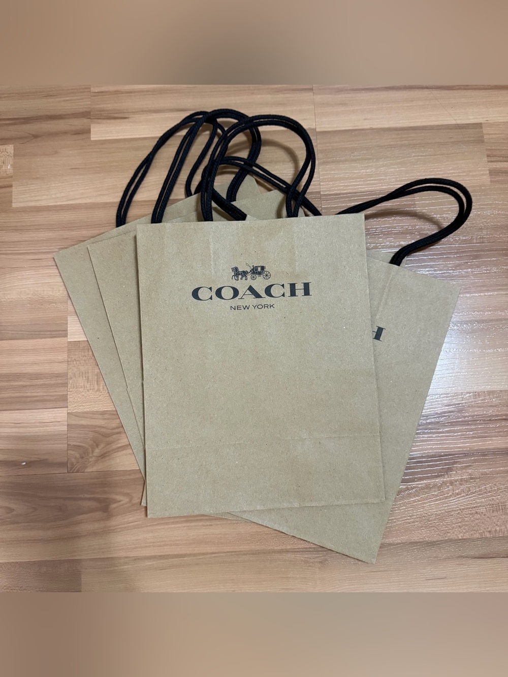 (15 bags for $20) Coach Kraft Brown Paper Bag with Black Rope Handles